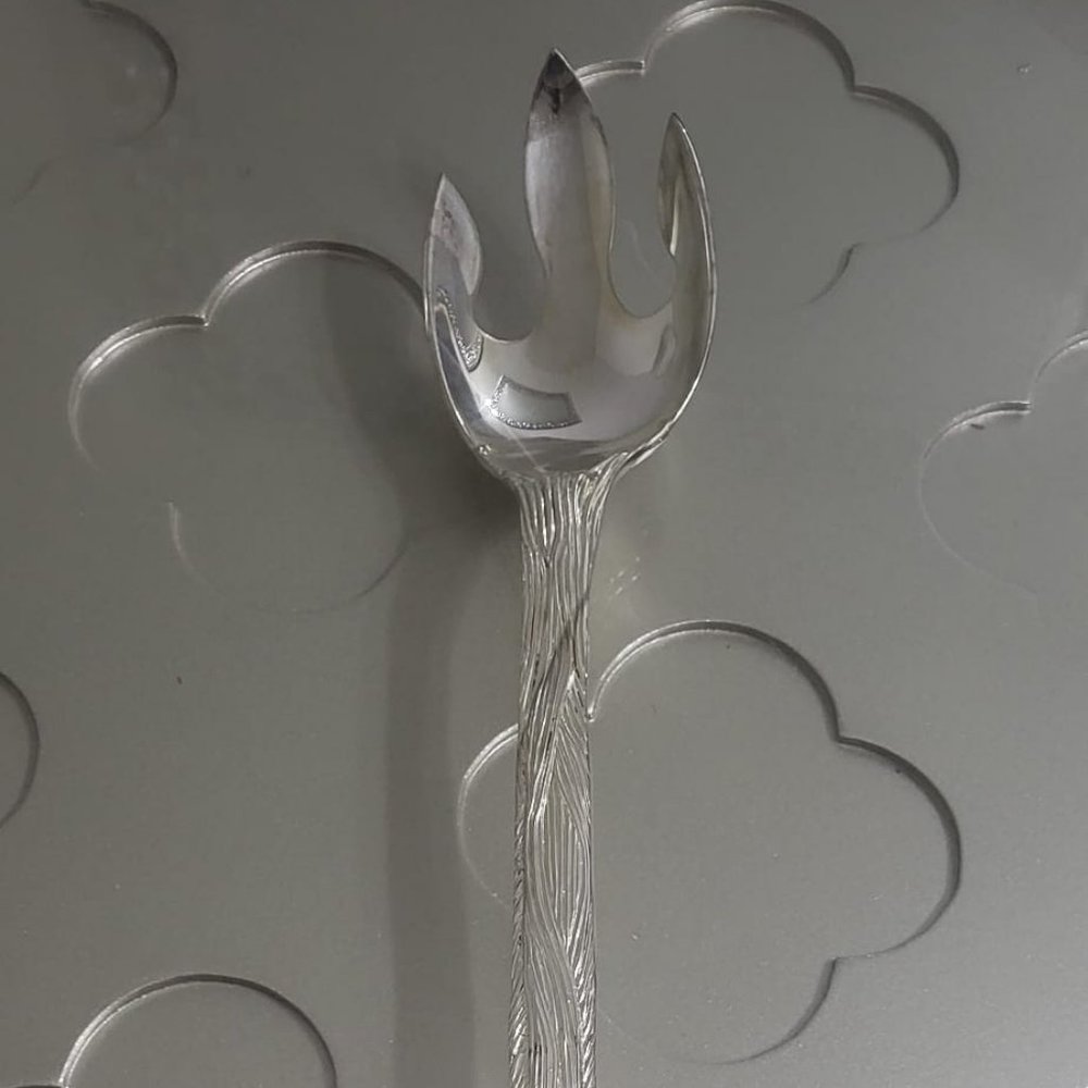 Beautiful Silver Plated Santa Clause Holiday Serving Spoon  (ANT3150)